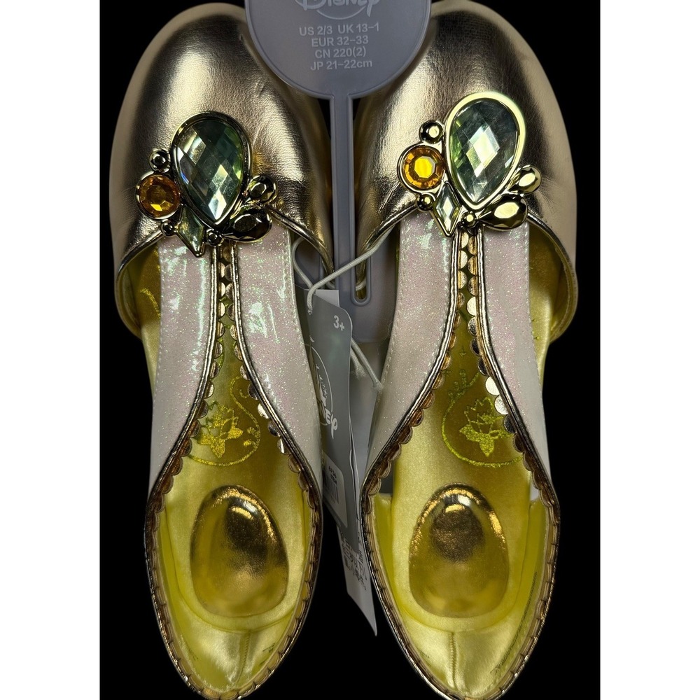 Disney Tiana Princess & the Frog Costume Shoes Dress Up Girls Gem Sparkle 2/3